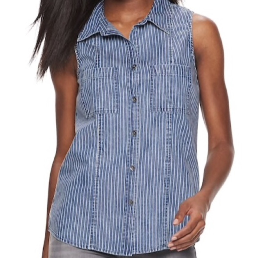 Rock & Republic Buttondown Tank/ Vest NWT